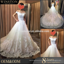 2016 Fashion High Quality une ligne de robe de mariage amovible